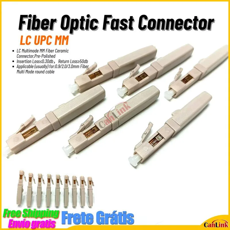 Fiber Optic Fast Connector Multimode LC MM 50/125Um Optic Quick Connectors Adapter For FTTH 0.9/2.0/3.0Mm Fiber Cable