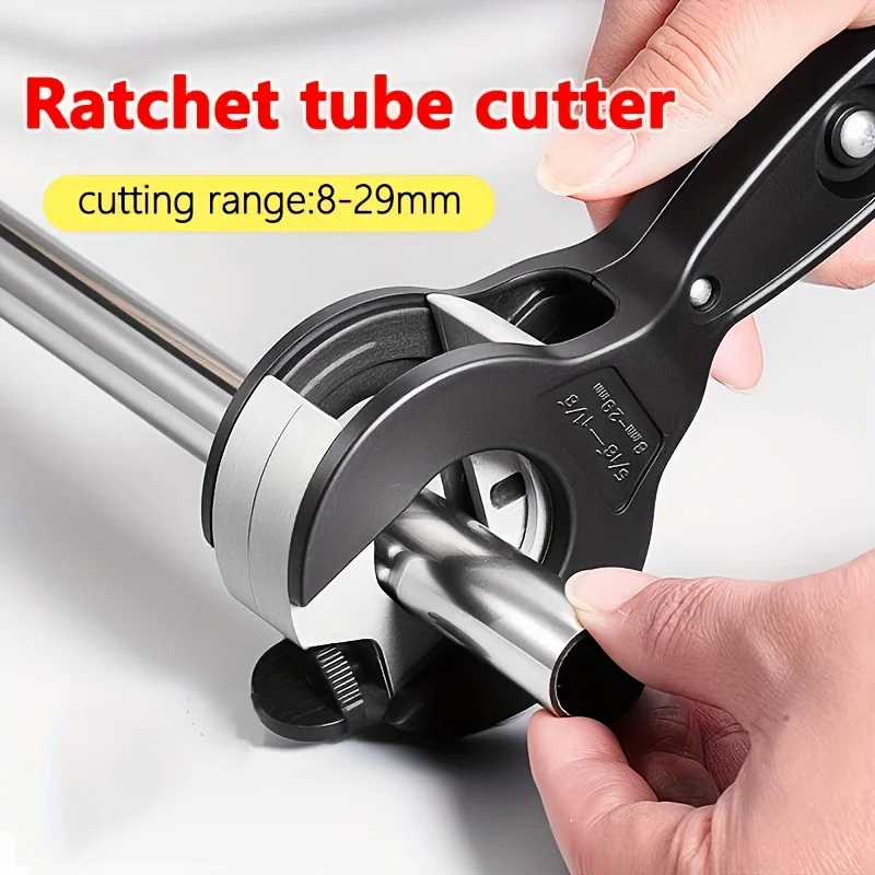 Hochleistungs-Ratschenrohrschneider 8-29mm (5/16"-1 1/8"), Kompaktes Rohrschneidewerkzeug für Kupfer, Aluminium & PVC