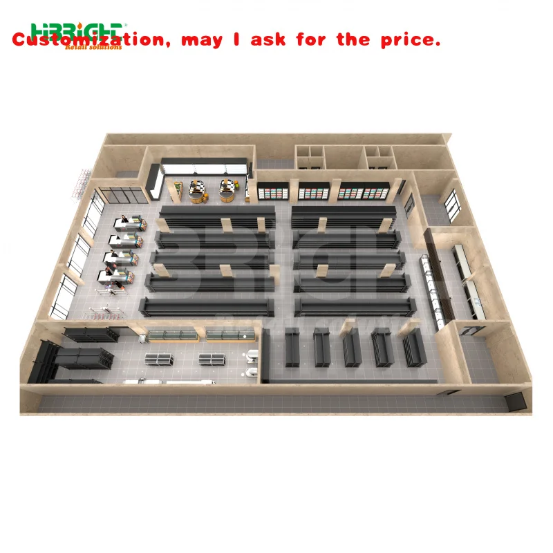 

на заказ. Сверхмощная металлическая и деревянная витрина для супермаркета, гипермаркета, круглосуточного магазина, продуктов, фруктов и овощей.