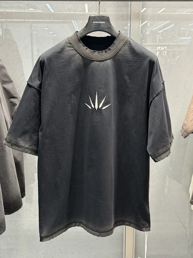 

American Sle Heavyweight GEWAGEMA 2026ss Spring Summer New Logo Embroidery Loose Waed ort Sve T-irt Cotton Casual Tee