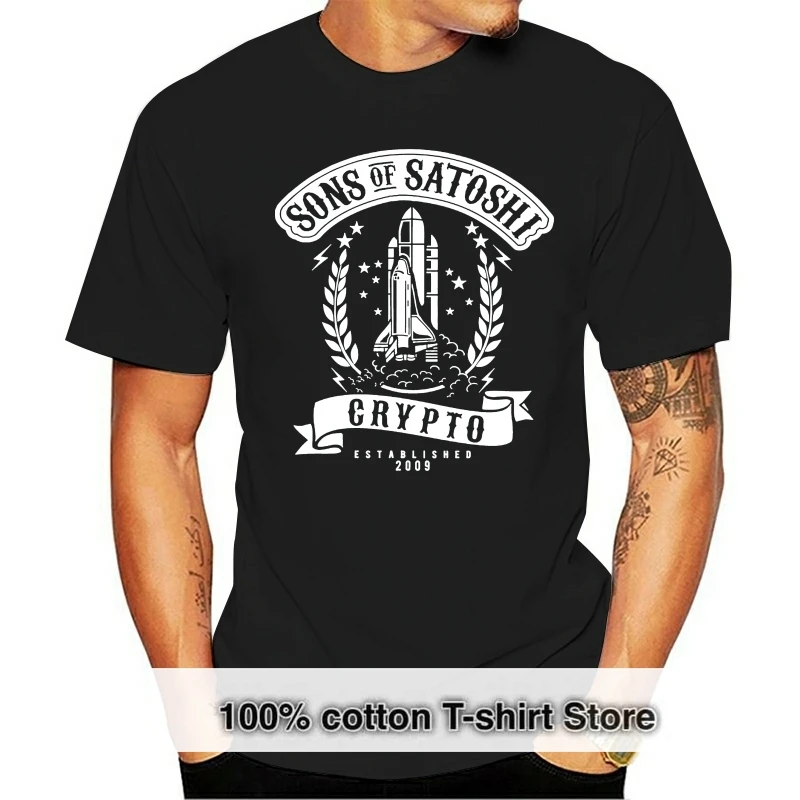 Sons of Satoshi T-Shirt - Bitcoin Crypto Reddit Btc Ltc Xrp Men T-Shirts Fashion 2024 Casual Slim Fit Brand Clothes Sporter T Sh