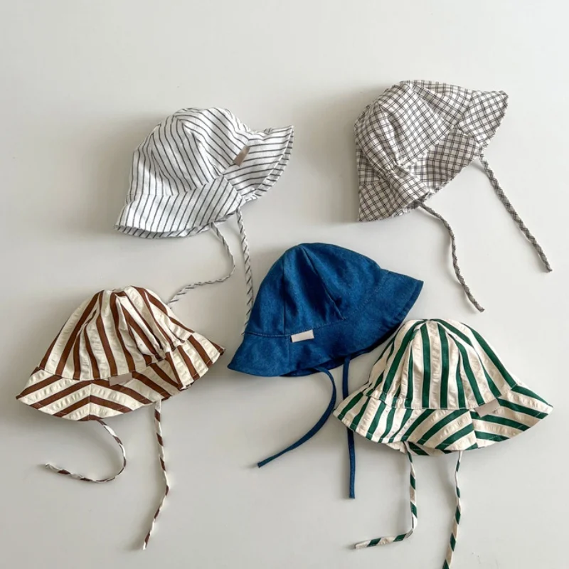 Berretto da sole estivo in cotone per bambini cappello da sole per bambini per ragazze e ragazzi copricapo per collo all\'aperto Anti UV cappellini