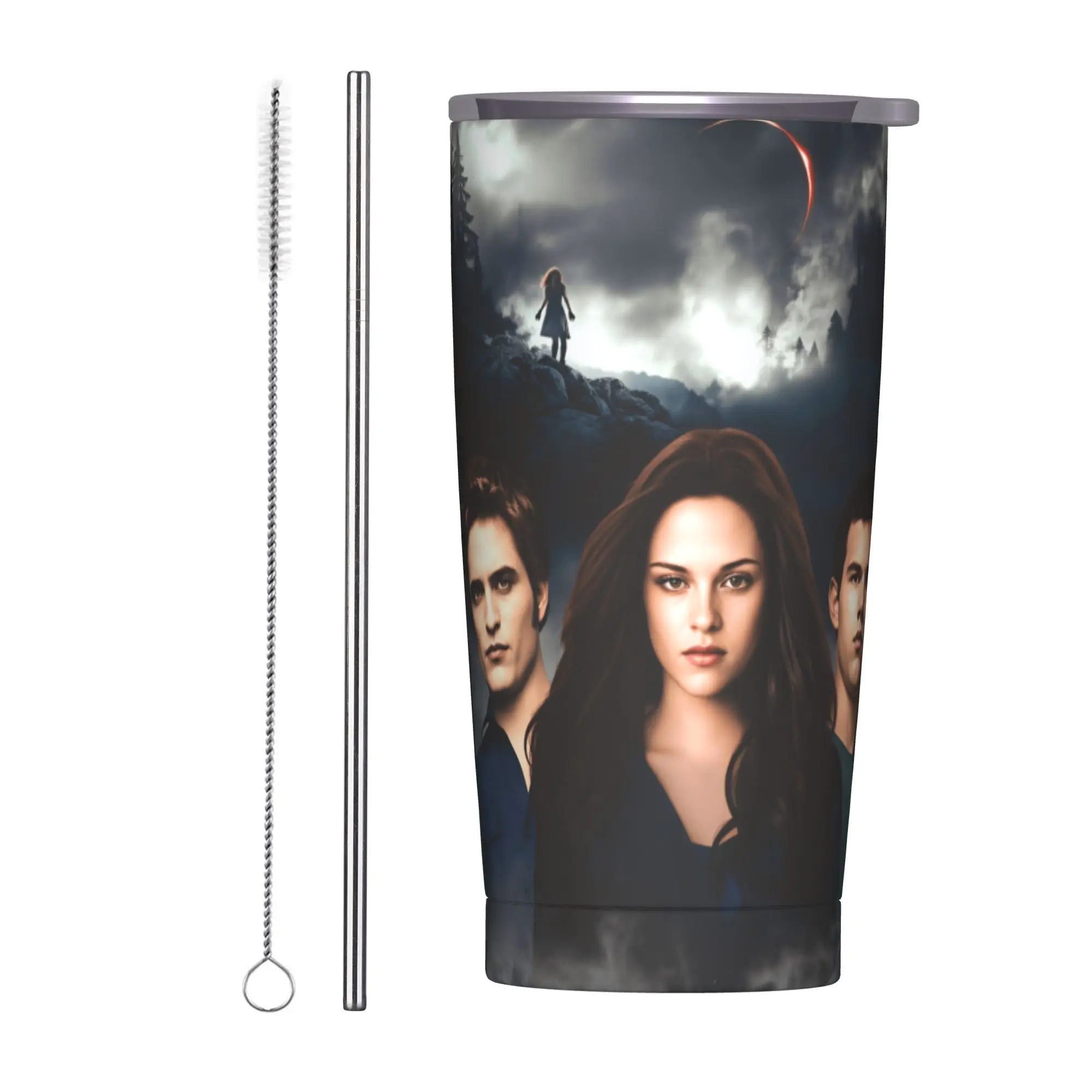 Stainless Steel Tumbler Edward Cullen Car Mugs With Straws  Travelist Cold and Hot Water Bottle Keep Heat Coffee Mug,