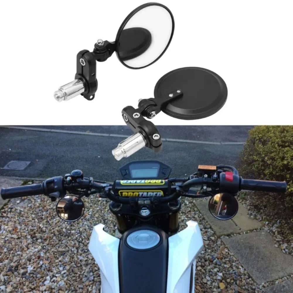 Motorcycle Bike Modified Retro Folding Motorcycle Rearview Mirror Black Blank 22mm Moto Handlebar Rearview Mirror Foldable Model
