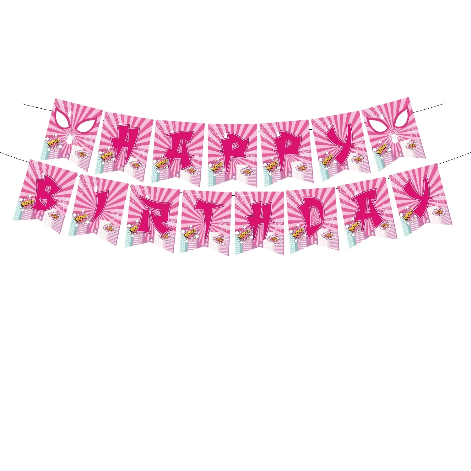 Neue Arachno-Hero Gwen Partydekorationen Rosa Spider-Man-Thema Latexballons Tassen Teller Taschentuchdekoration Kuchen Mädchen Geschenke