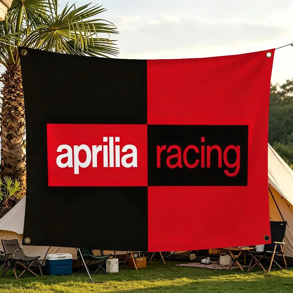 A-Aprilia Racing Flags Flagge aus mattem, gebürstetem Polyester, ungesäumtes Hängebanner für Schlafzimmer und Bar, ästhetische Raumdekoration