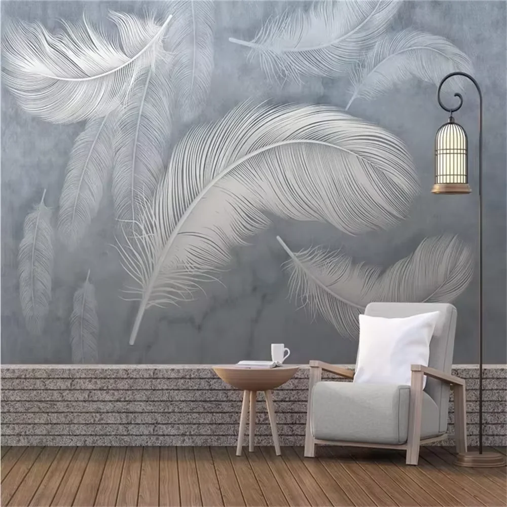 

Custom Papel De Parede 3D Photo Wallpaper Feather Mural Modern Bedroom wallpapers Living Room Sofa TV Background Art wall paper
