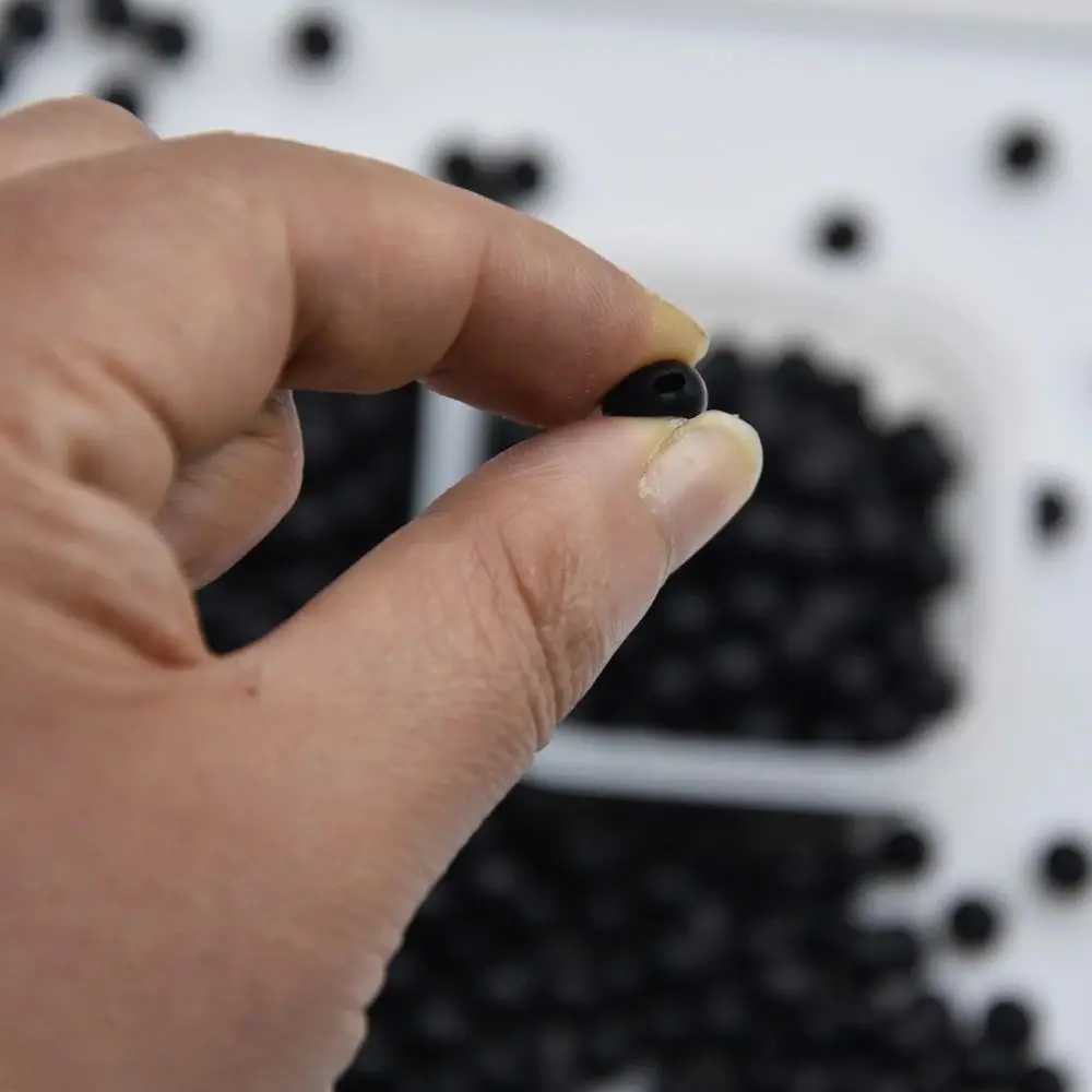 100 teile/los Angeln Perlen Raum Stopper Schwarz 3mm-10mm Runde Weiche und harte bohnen Angeln Lockt köder haken Rig Zubehör