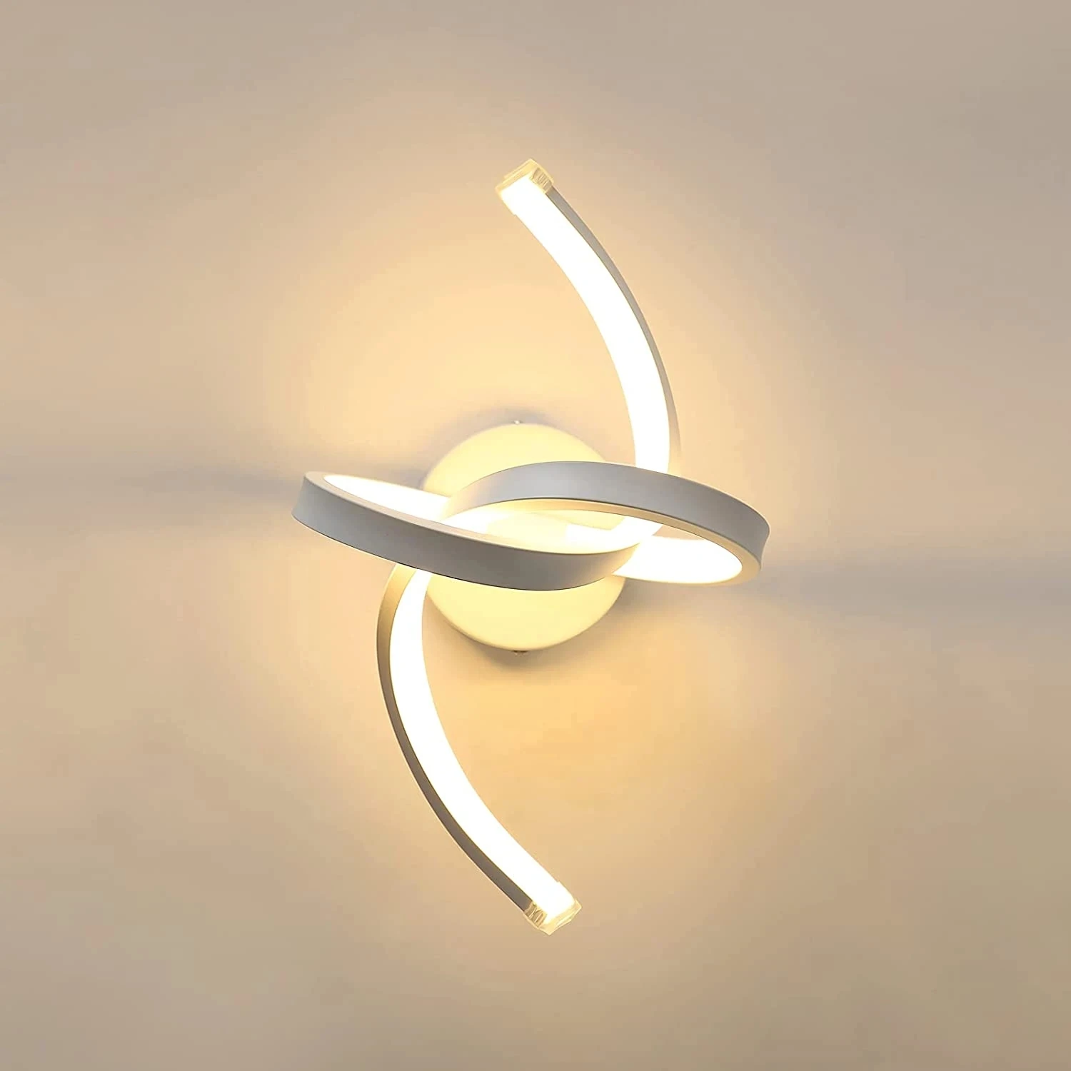 Lampada da parete moderna a LED, applique da parete in alluminio bianco 18W 3000K, lampada da parete