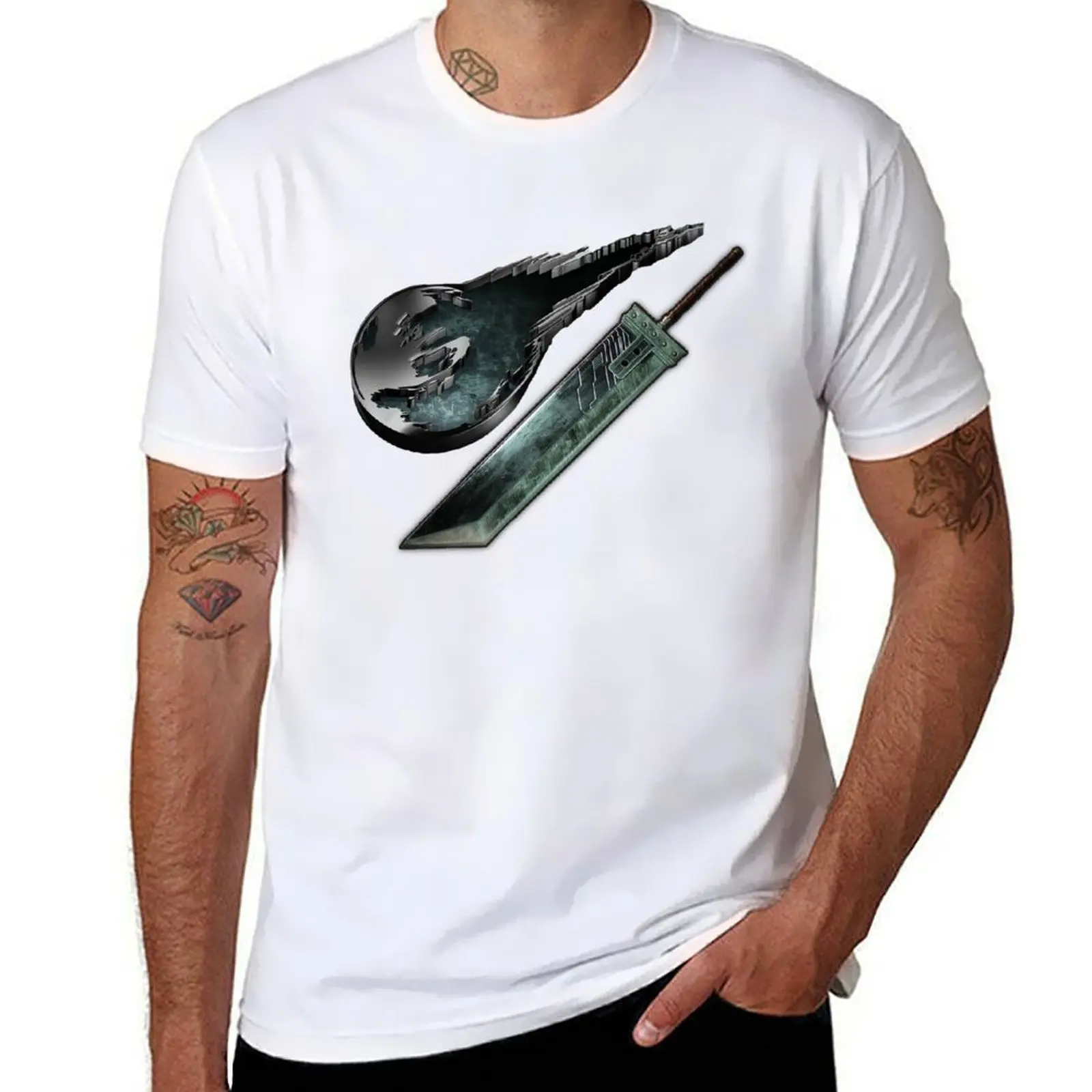 

FF7 Remake Logos T-Shirt man t shirt summer man t shirt cotton high quality T-Shirt