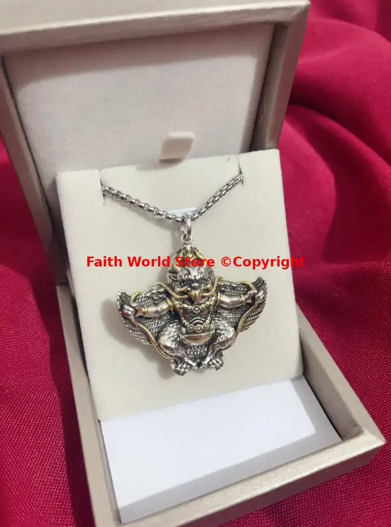 

NEW 2025 Asia Thailand temple Buddhism Omnipotent Garuda supanna Amulet silver Pendant Exorcism talisman exorcise evil spirits