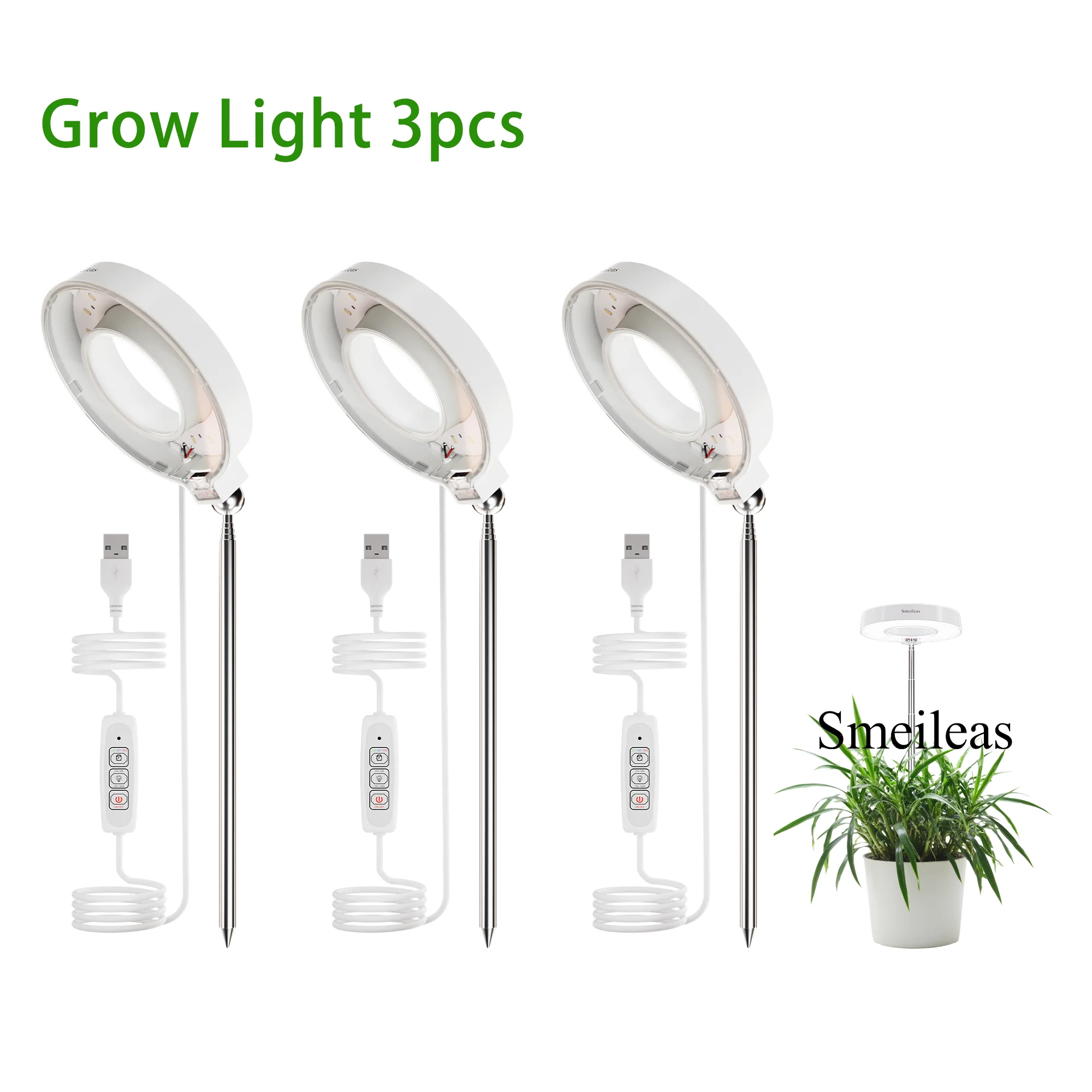

3pcs, New Generation 720° Magnetic Rotatable LED Grow Light , Full Spectrum Plant Lamps for Indoor Plants