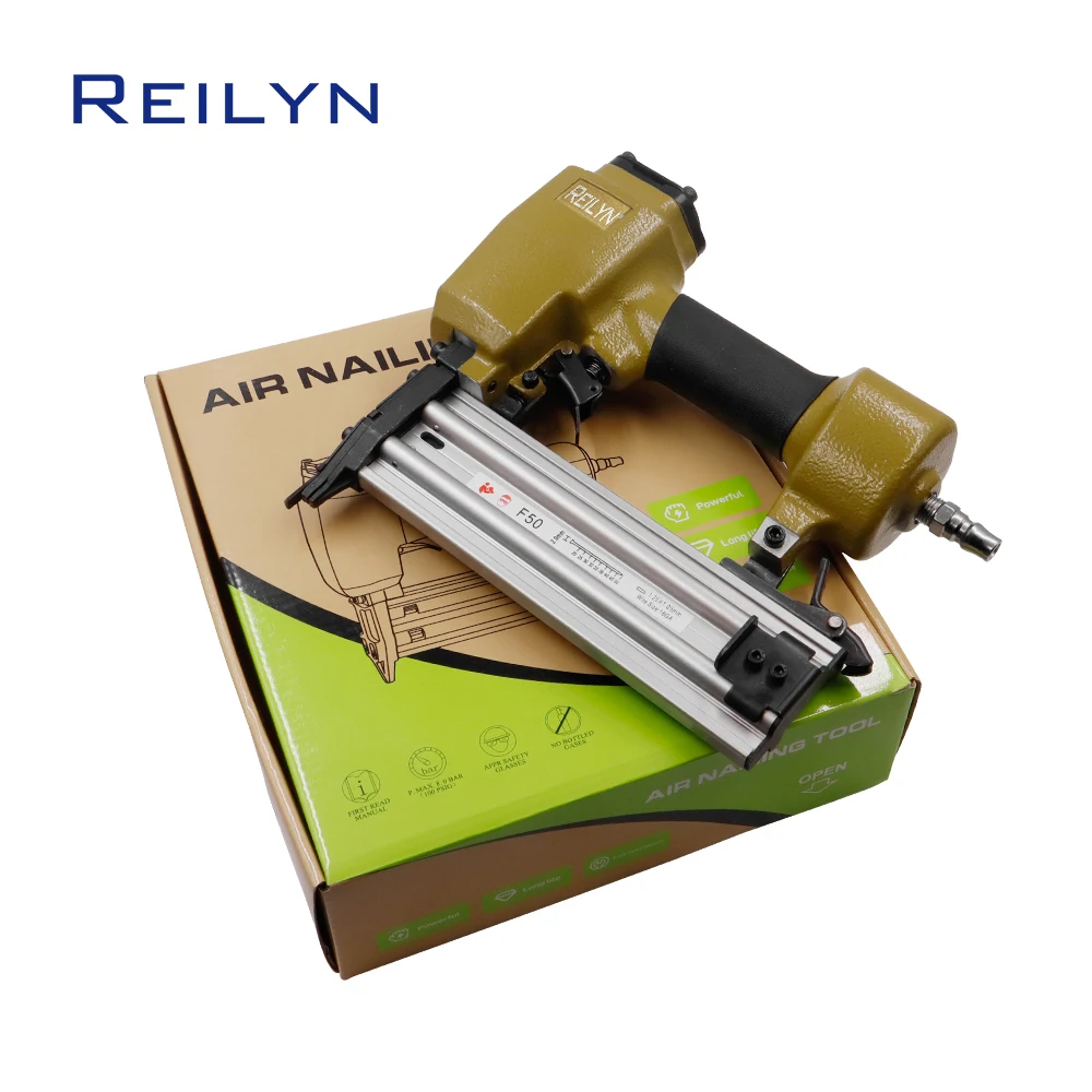 Reilyn 18 Gauge F50 Air Brad Nailer Pneumatic Framing Nailer Upholstery Decorative Nail Gun Fastener Nail Gun for Furniture