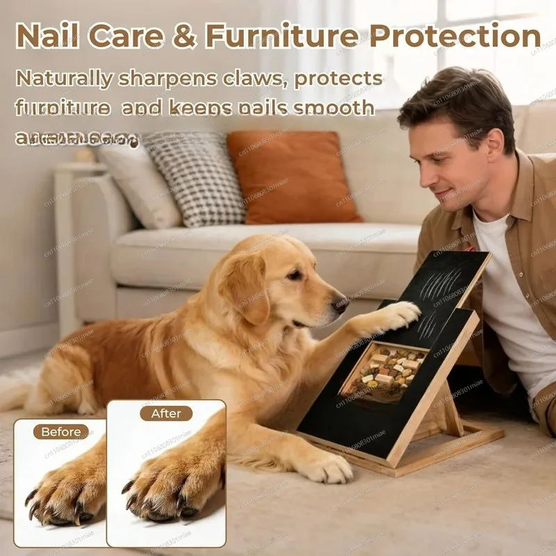 Solid Wood Pet Nail Scratcher Dog Claw File Board Sandpaper Grinding Tool Puppy Cat Grooming Supplies Scratch Pad Trimmer