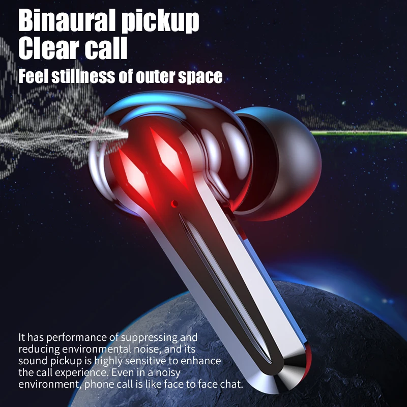 سماعات أذن Soleeanre اللاسلكية، سماعات أذن ستيريو، صندوق شحن من النوع C، سماعات أذن تعمل باللمس للألعاب مع ميكروفون