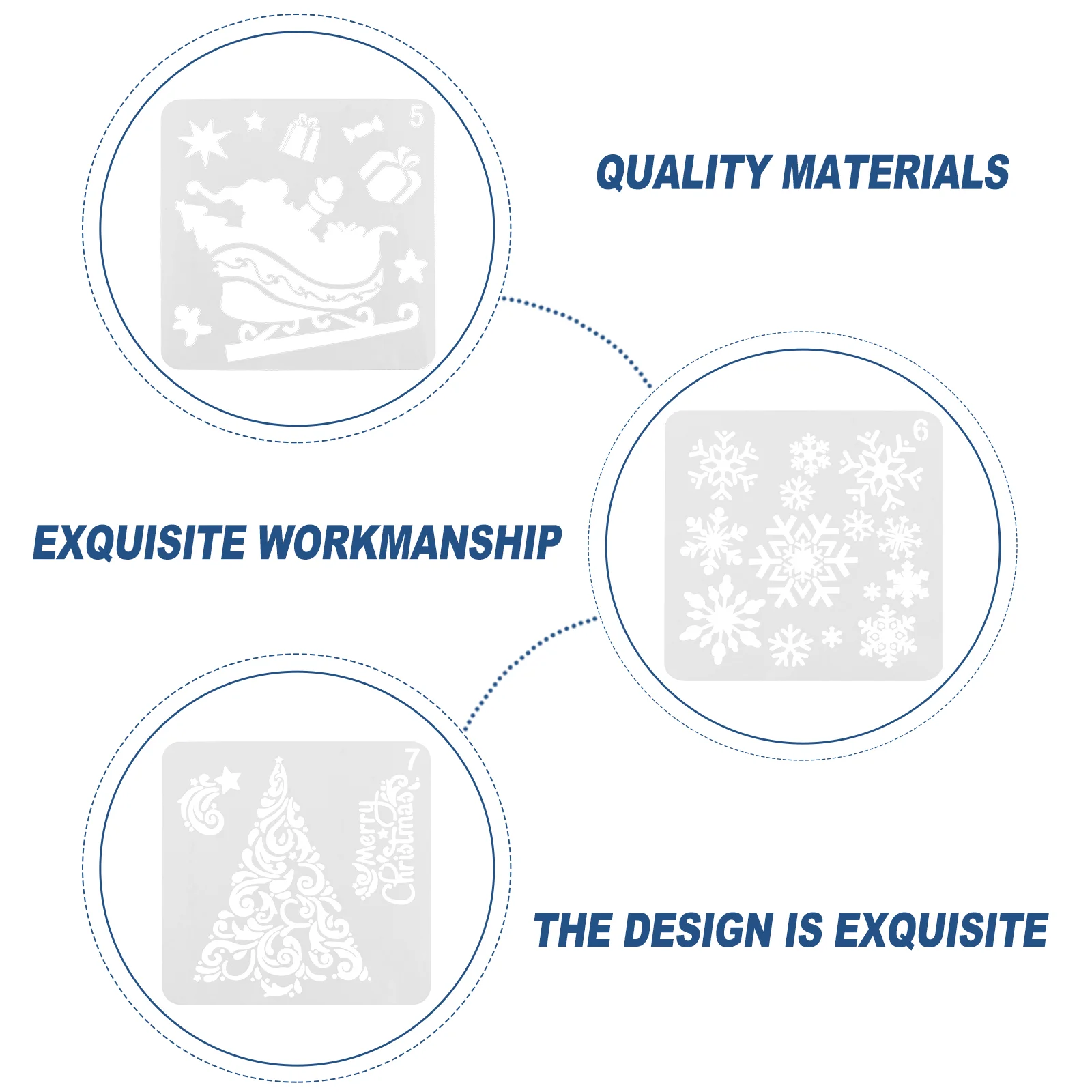 8 Pcs Christmas Painting Stencils Drawing Templates Snowflake Decorative DIY Accessory Hollow Xmas Scrapbook