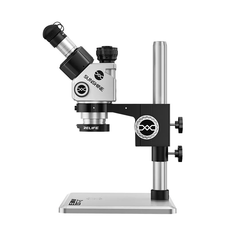 M9T-B11 Trinocular Microscope With 6-45X Continuous Zoom Lens 0.5CTV Adapter Large-area Base For Mobile Phone PCB Repair