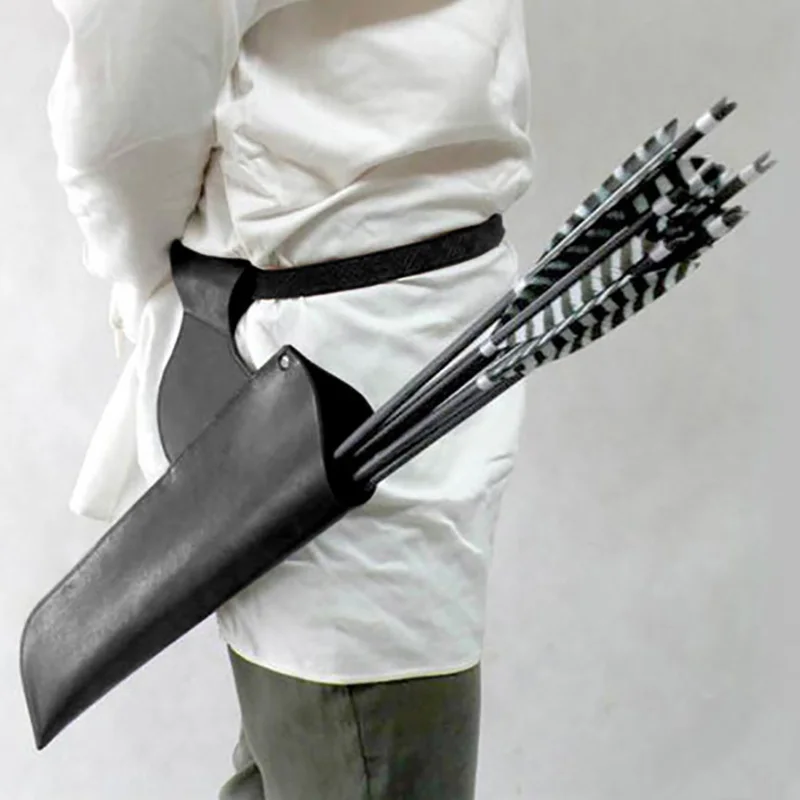 Medieval Archer Archery Hip Quiver Avarian Hunter Cosplay Costume Accessory PU Leather Arrow Holder Bag LARP Halloween Props