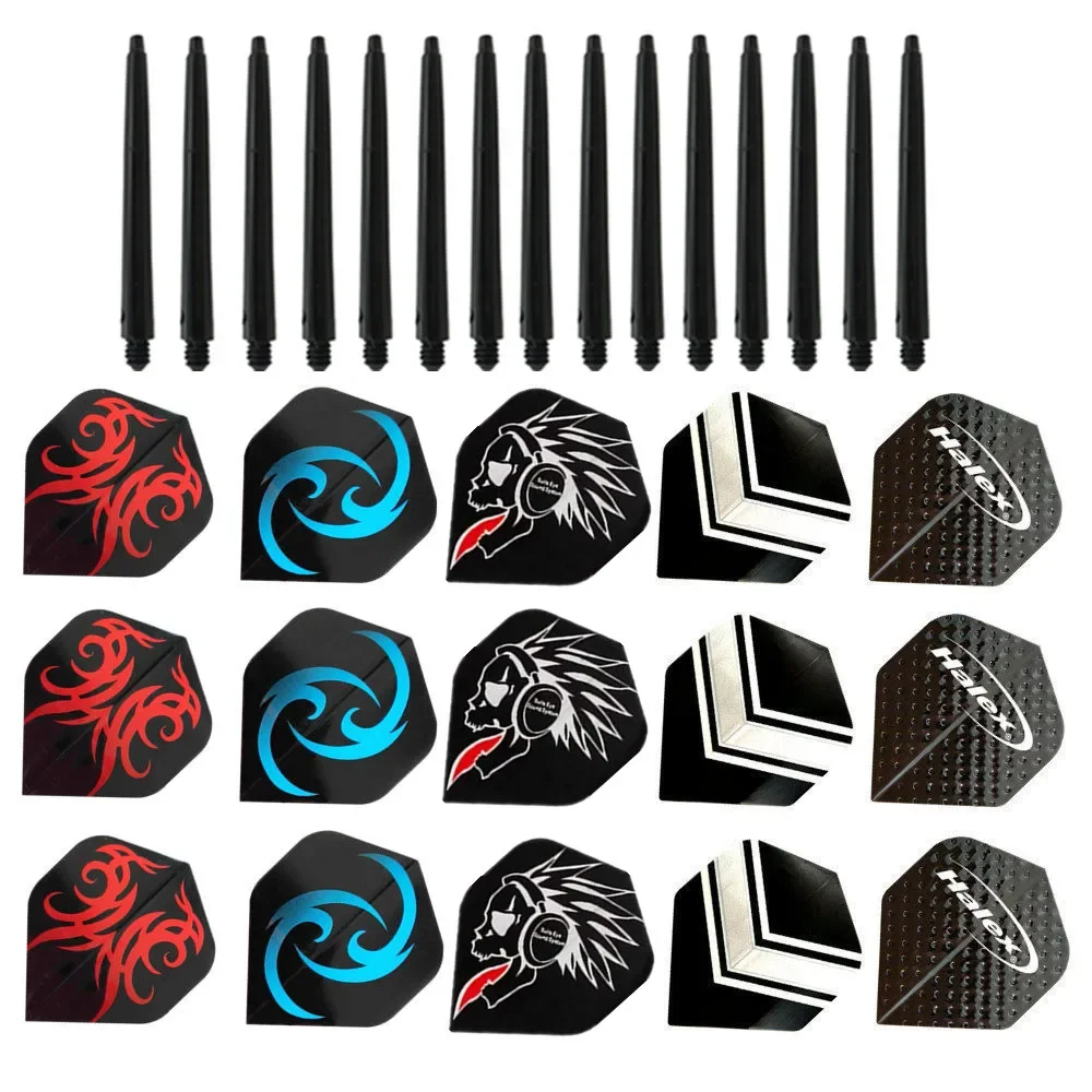 15pcs Nylon Dart Shafts and Flights Set for Indoor Games Dart Accessories