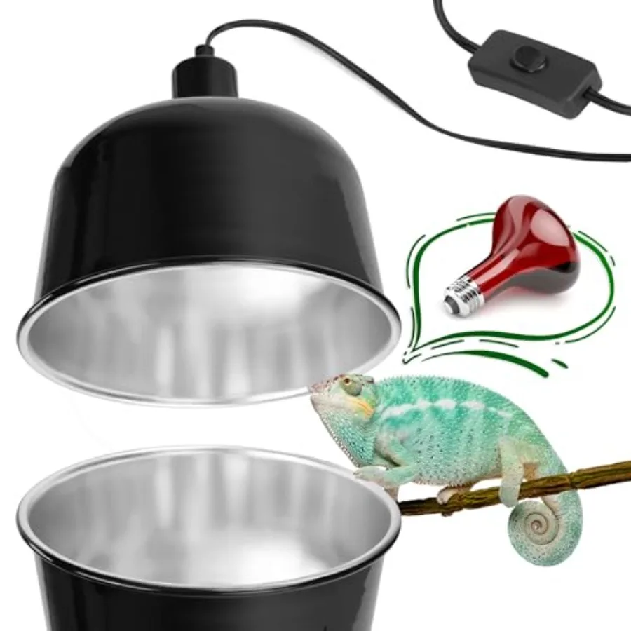 

2 Pack Reptile Dome Lamp Cover Light Shade ch Deep Reptile Dome Light Fixture Aluminum for Reptile Terrarium with Ceramic Socke