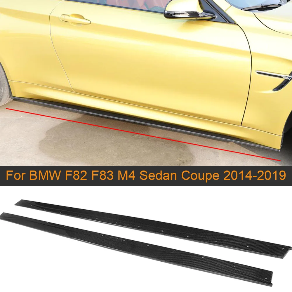 

Carbon Fiber Side Skirts for BMW F82 F83 M4 2-Door 2014-2019 Rocker Panels Trim Spoiler Side Skirt Extensions Body Kits FRP