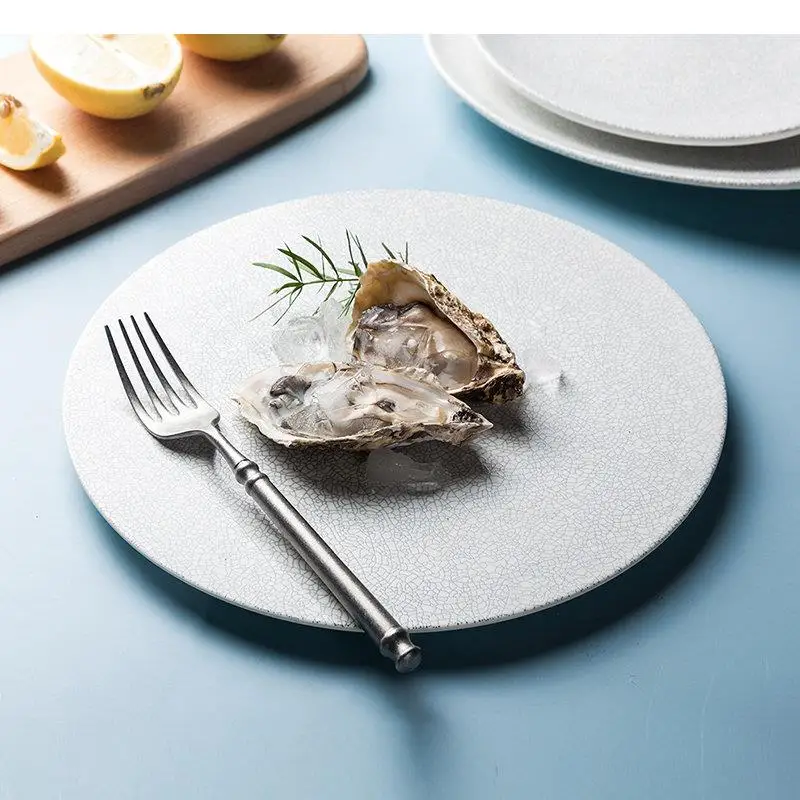 Ceramic Dinner Plate Irregular Pattern Steak Dessert Snack Plates Sushi Restaurant Special Tableware