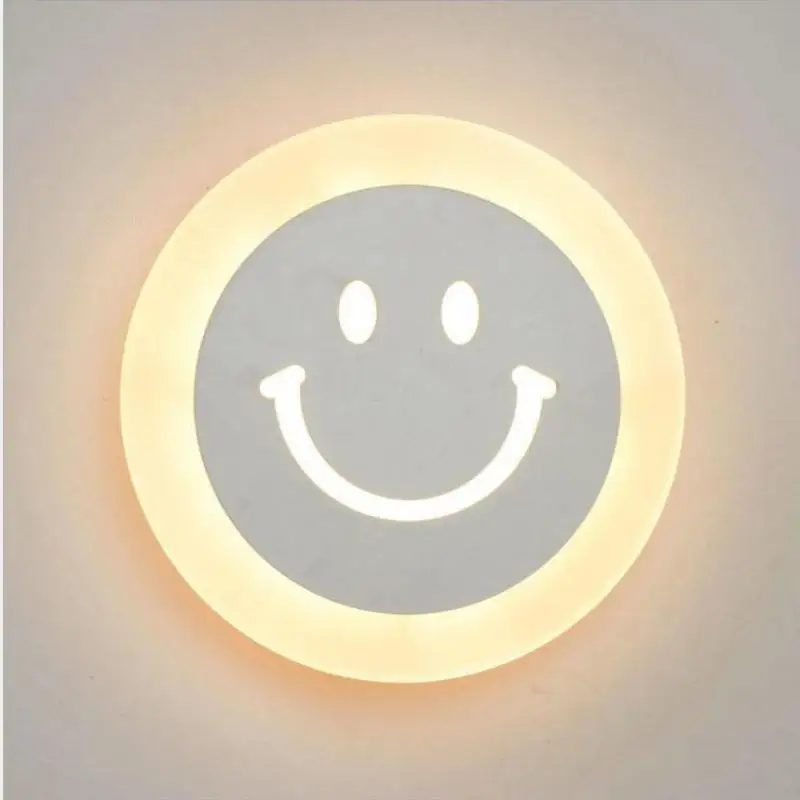 Smiley Face Led Wall Lights For Home Led Sconce Indoor Luminarias De Interior Wall Lamps Children's Room Decoration Lighting