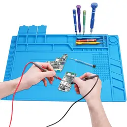 Silicone Soldering Mat Heat Resistant Work Mat Anti Static Electronic Repair Pad 45x30CM Large Silicone Pad With Scale Ruler