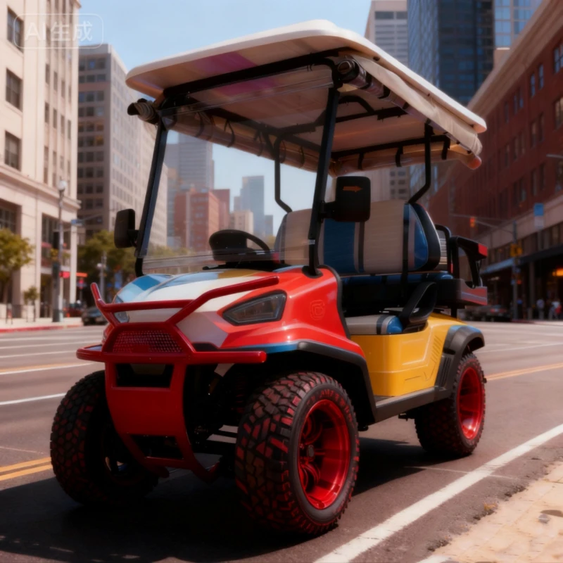 عربة جولف كهربائية صديقة للبيئة بمقعدين 2/4/6/8، محرك واحد 48 فولت 5000 وات، عربة جولف كهربائية هادئة