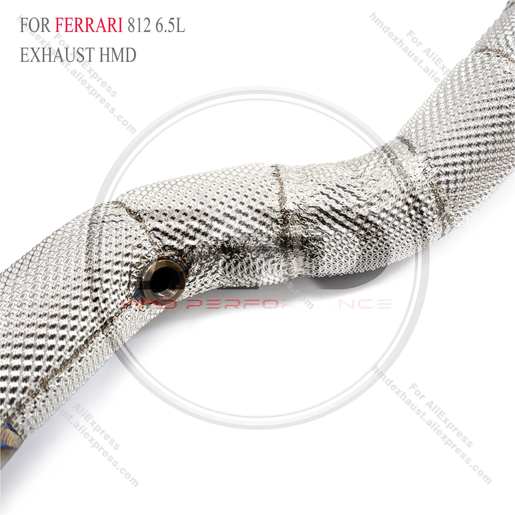 

High Quality Catback For Ferrari 812 6.5L Titanium Alloy Exhaust System Vacuum Valve Muffler Non-destructive Downpipe HMD
