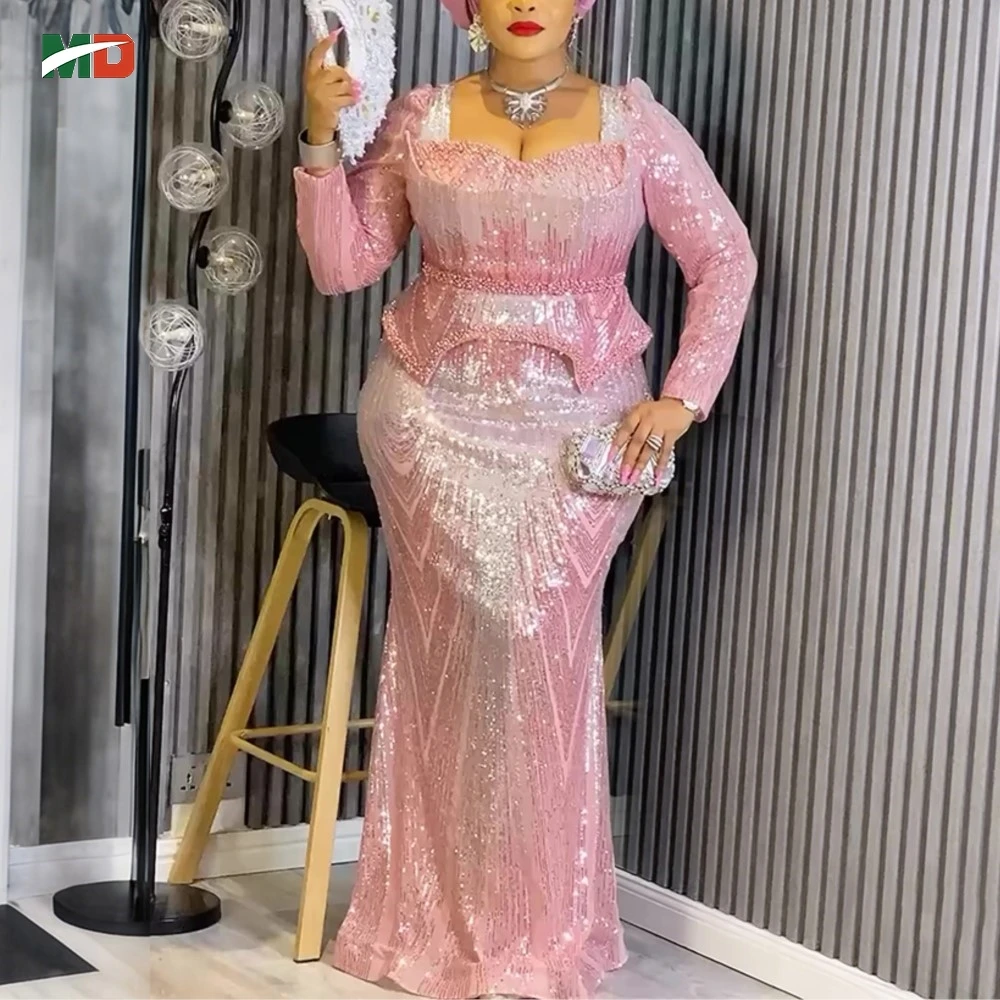 

MD 2026, новые модные африканские вечерние платья больших размеров для женщин, Дашики, Анкара, свадебные платья с блестками, элегантное платье макси в Турции