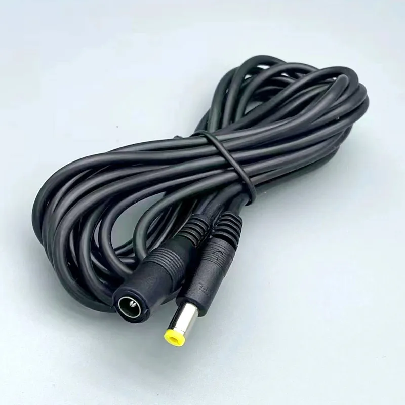 DC12V Power Extension Cable 2.1*5.5mm Connector Male To Female Black Color 3M 5M 16.5Feet power cable For CCTV Security Camera