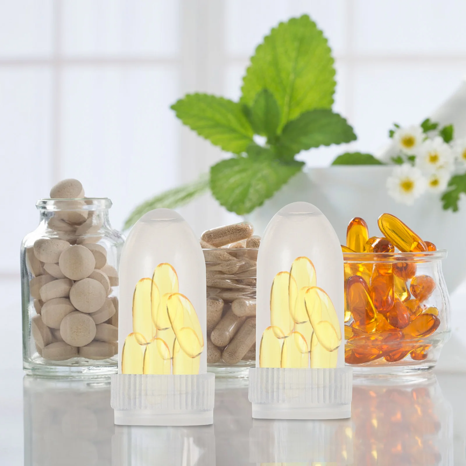 

100 Pcs Capsule Shell Storage Case DIY Miniature Medicine Box Abs Container Portable Pill Holder Vitamin Keeper Safe Laboratory