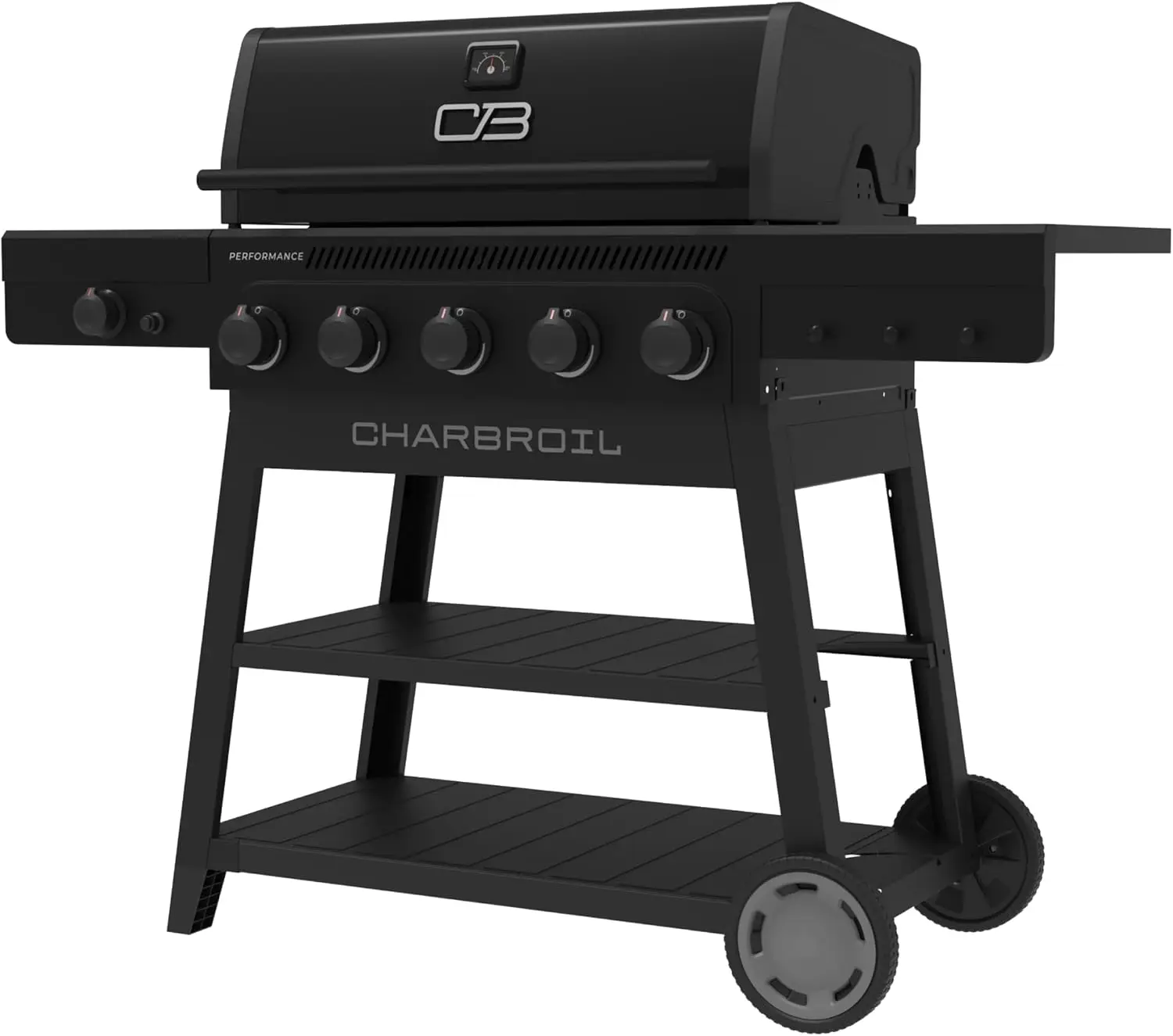 

Performance Series 5-Burner Gas Grill Cart with Side Burner, Black - 463254125