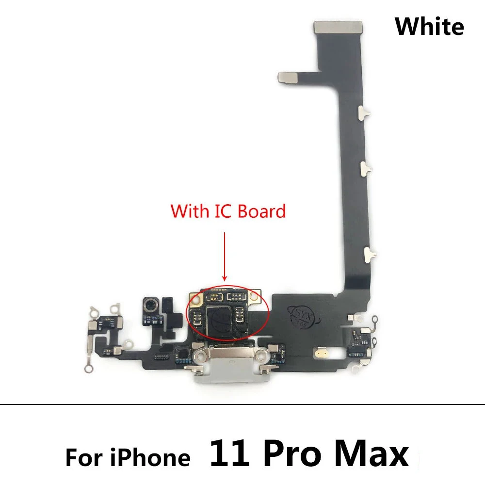 100% Tested USB Power Charging Connector Board For IPhone 11 Pro Max Plug Port Dock Flex Cable With Microphone