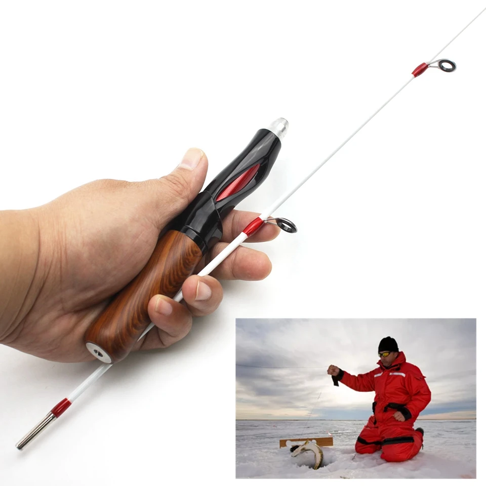 62cm Winter Ice Fishing Rods Mini Fishing Pole Portable Short Sections Outdoor Travel Spinning Superhard Carbon Rod Promotion!