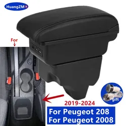 For Peugeot 2008 Armrest box For Peugeot 208 2019-2024 Car Armrest Storage box Dedicated Retrofit parts Interior Car Accessories