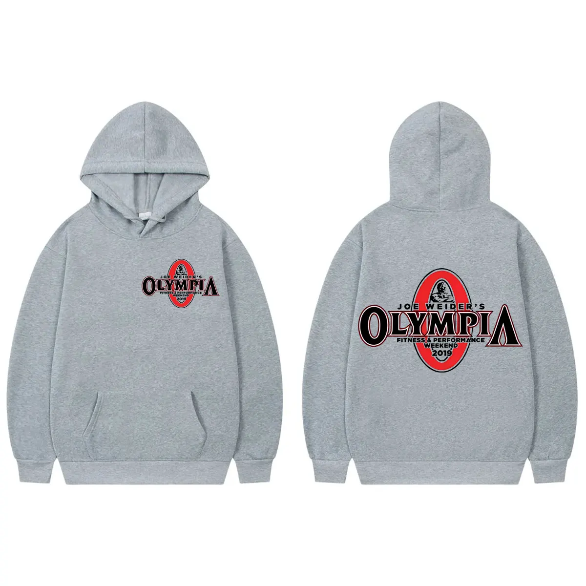 Olympia Fitness Double Sided Graphic Hoodies Men Women Fashion Vintage Gym Sweatshirts High Quality Fleece Oversized Pullovers