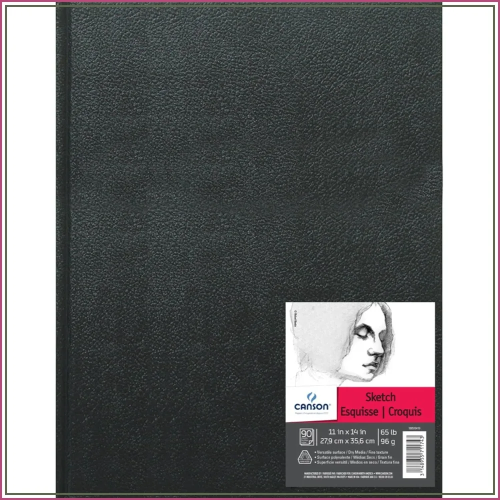 

11x14 Inch Sketchbook, 184 Pages, Hardbound, Lays Flat, for Pencil & Charcoal