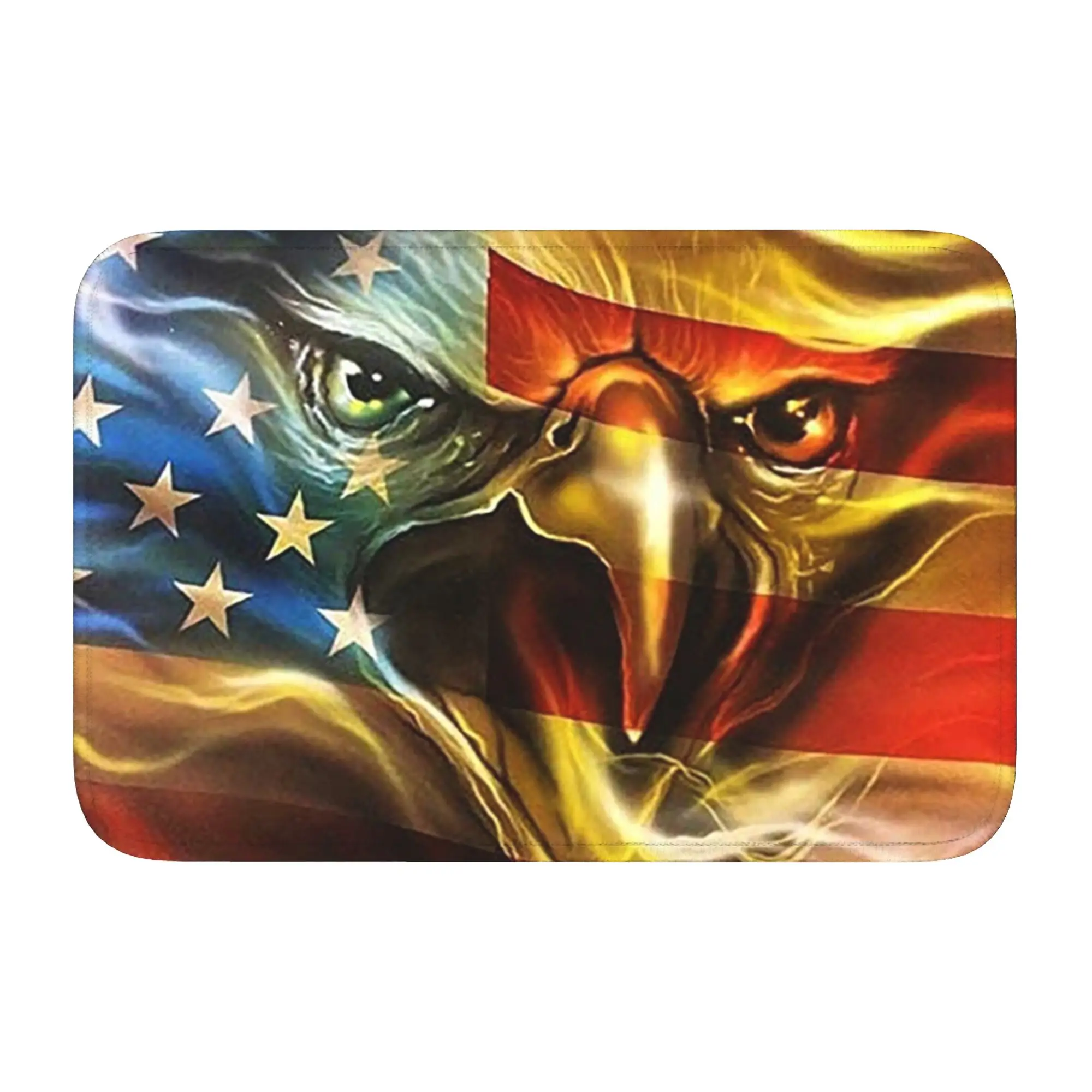 Custom American Flag Eagle Door Floor Bath Kitchen Mat Anti-Slip Indoor Patriotic Doormat Garage Entrance Rug Carpet Footpad