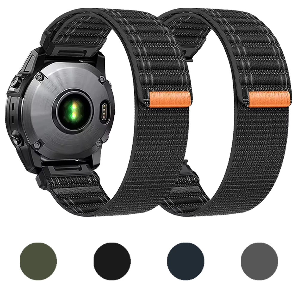 

QuickFit нейлоновая петля 26 мм 22 мм спортивный ремешок для Garmin Forerunner 965 955 Solar 945 LTE 935 745 S70 47 мм ремешок Correa аксессуары