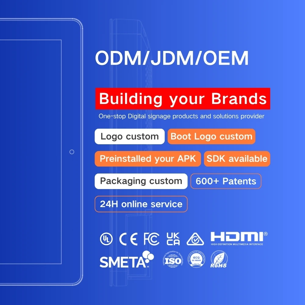 Soporte de pared 10,1" tableta Android Poe con NFC para la programación de salas de reuniones