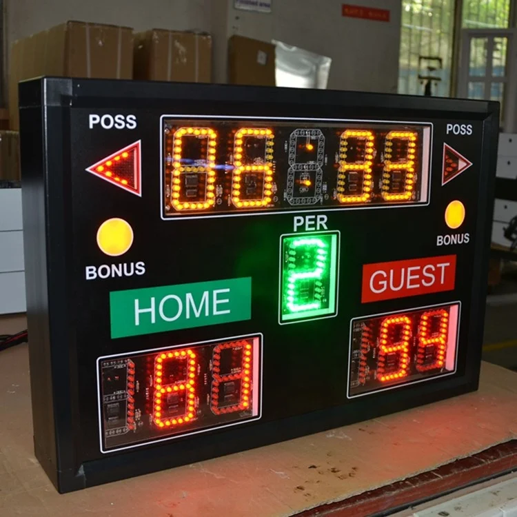 Evershine 3+1.8 inch manual score board RGY mini scoreboard led 600*400*75mm digital electronic basketball scoreboard