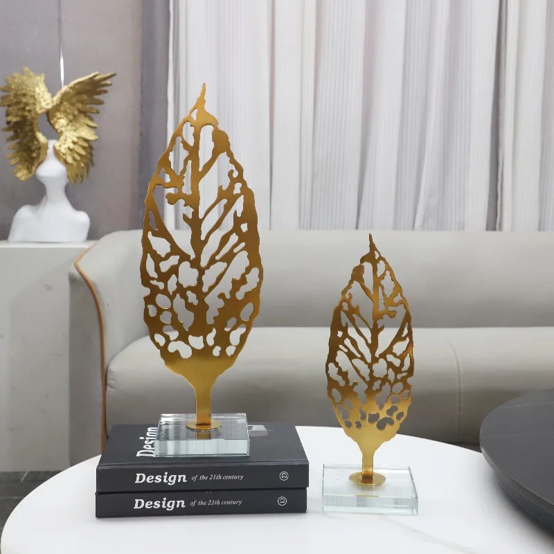 

Metal Leaf Decorative Ornaments, Handicrafts, Modern Home Decor, Living Room Wine Cabinets, Porch Tabletop Decorations