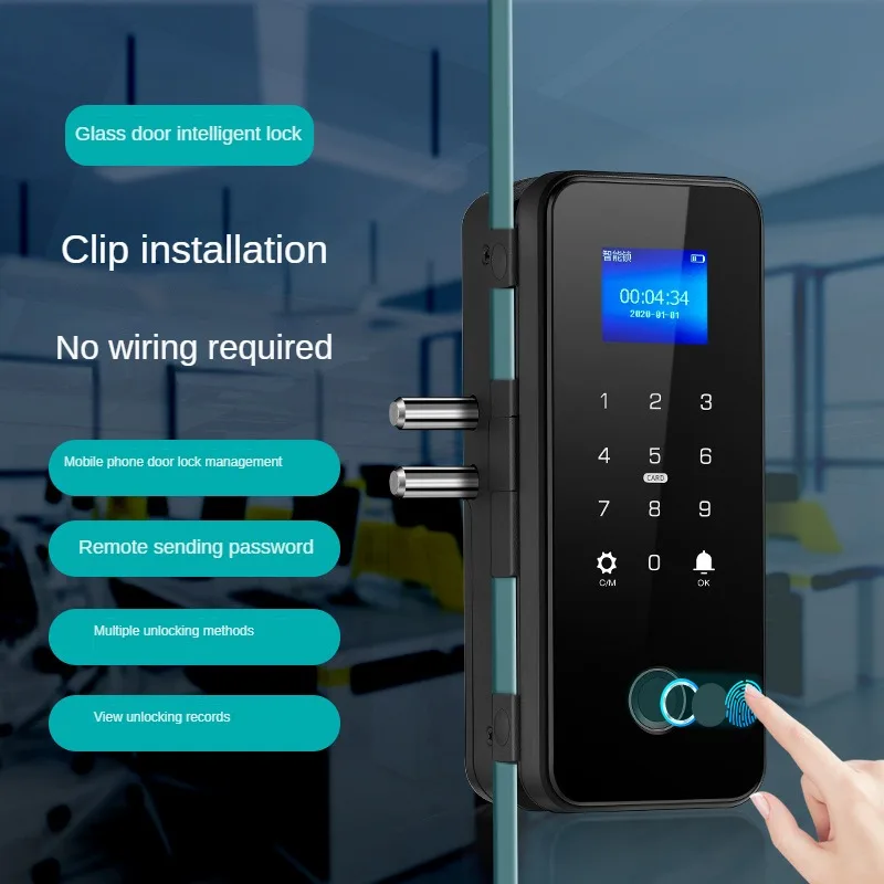 NEW Smart Lock for Glass Door SMart Biometric Fingerprint Lock Electronic DoorSwipe Card Bluetooth Lock Digital Lock Drill Free