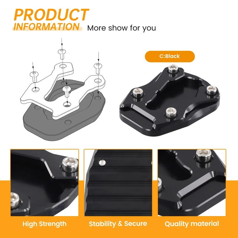 Motorcycle Kickstand Extension Foot Side Stand Enlarge Plate Pad For CFMOTO 450MT 450 MT 2024 2025 Accessories