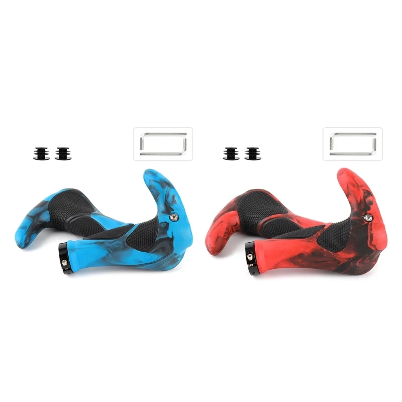 

Comfortable Bike Handlebar Grips NonSlip Ergonomic Mountain Bike Grips Vibration Reduction Handlebar Easily to Grip E56D