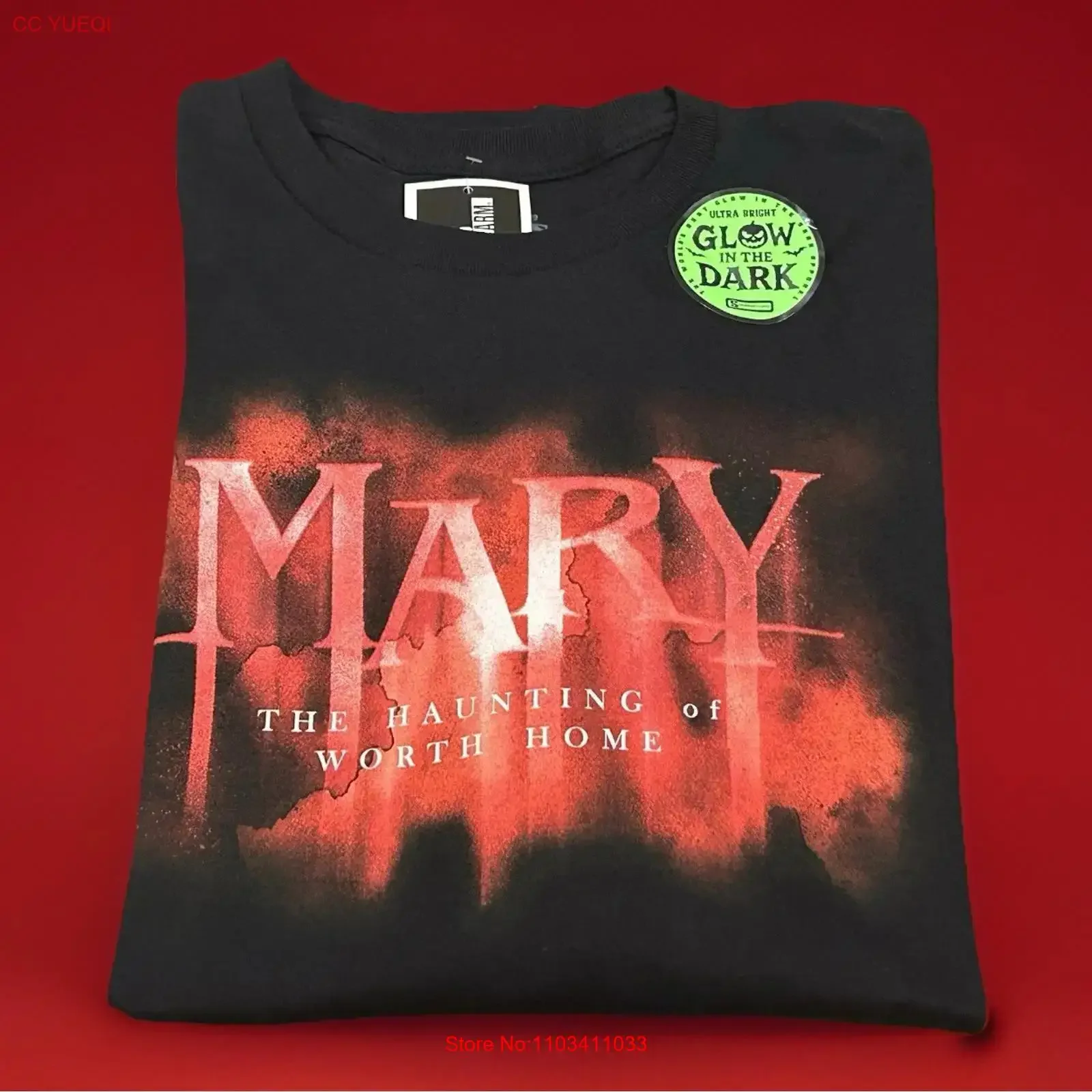 T-shirt Knott's Scary Farm Mary The Haunting of Worth Home Maze Glow Dark 2XL vintage délavé streetwear doux homme respirant