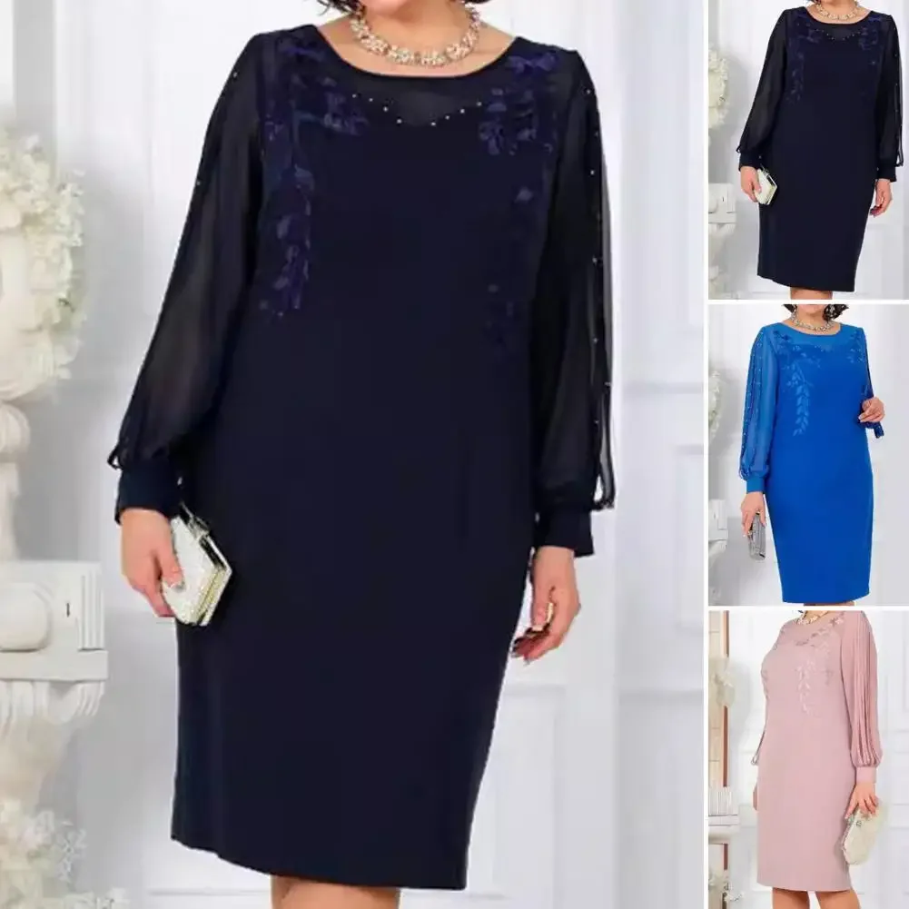 Damska elegancka sukienka o linii A Sukienka w jednolitym kolorze Czeska sukienka midi dla kobiet Plus Size Elegancka sukienka w kształcie litery A