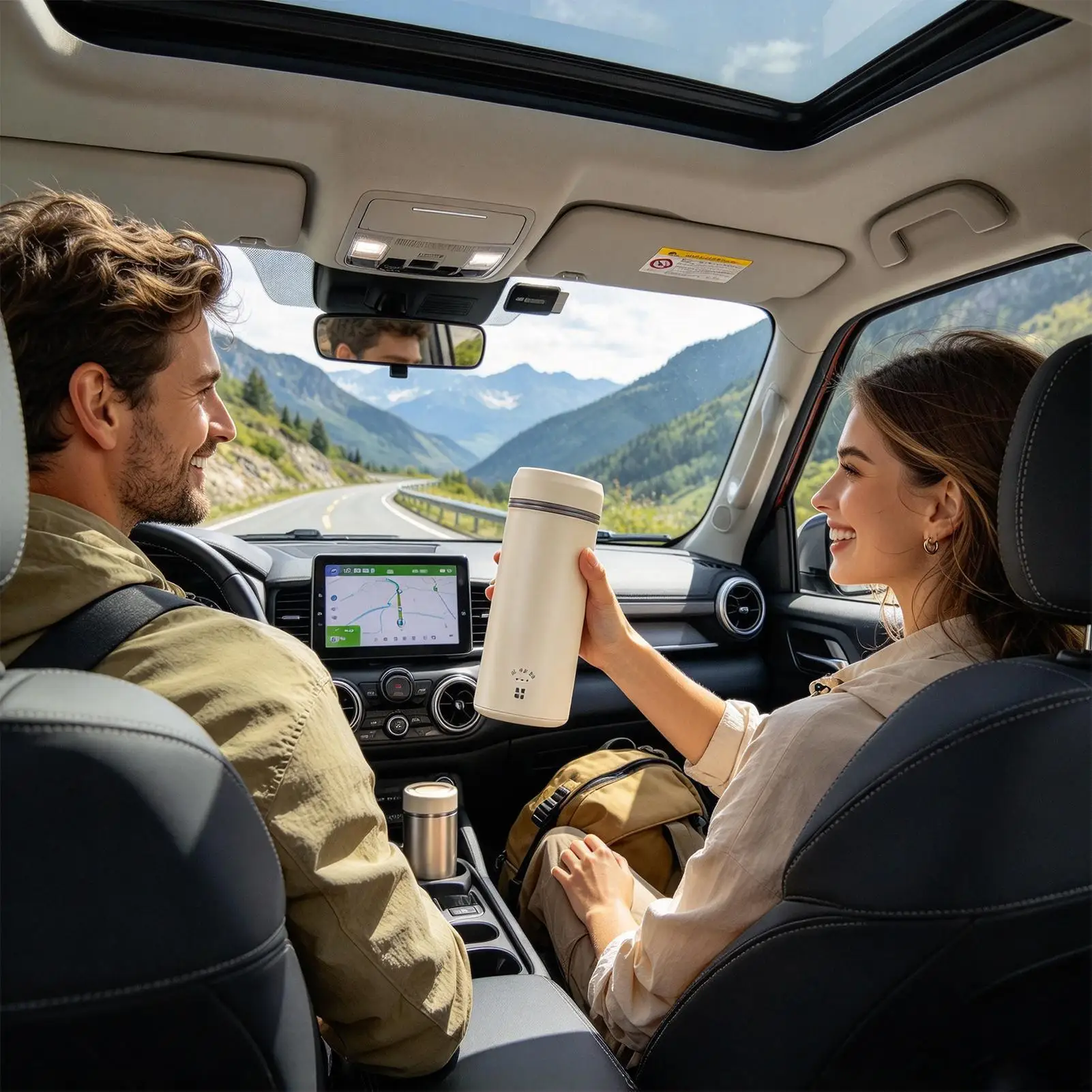 Electric Kettle For Car 260ml Leakproof Stainless Steel Liner Bottle Portable Electric Car Kettle For Coffee Milk Tea Traveling